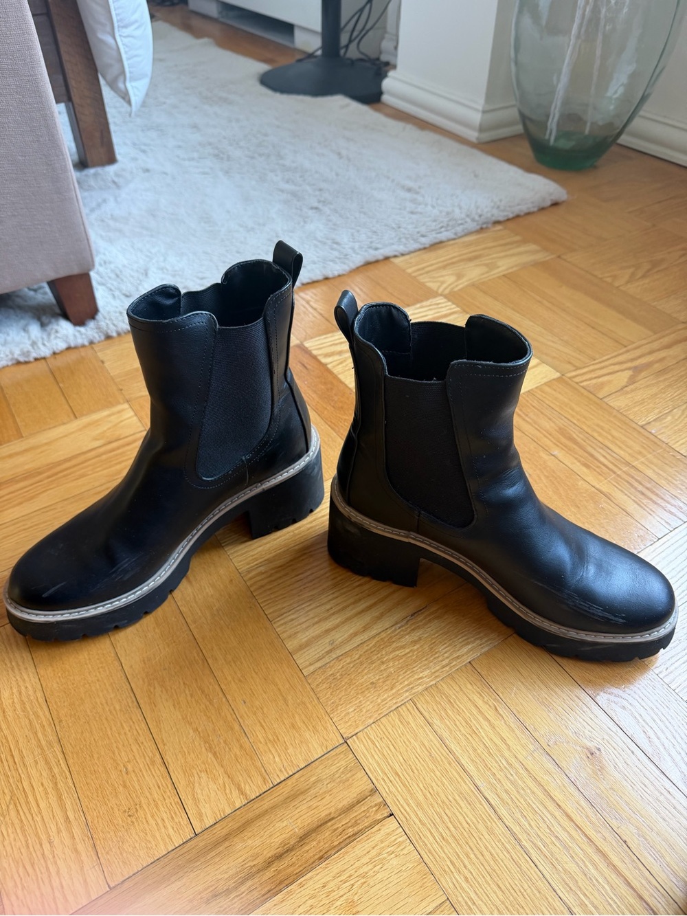 Dolce Vita Black Chunky Heeled Chelsea Boots